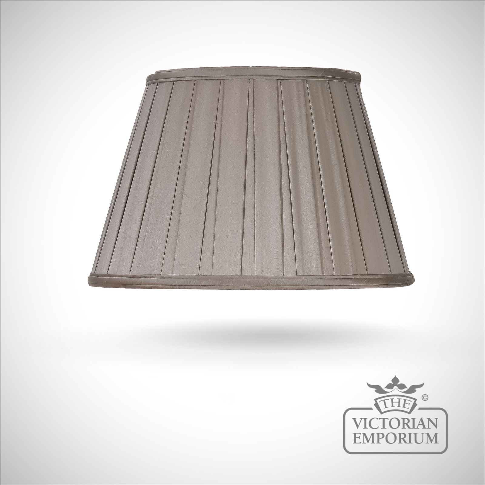 Round Box Pleat Lamp Shade in Grey/Brown 36cm Lamp shades