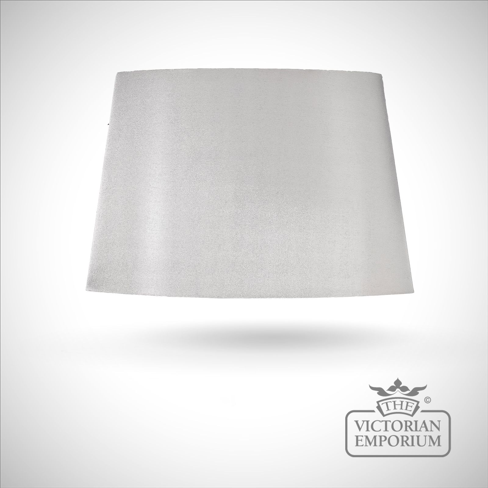 Tapered Oval Lamp Shade in Silver with Silver Lining - 53cm
