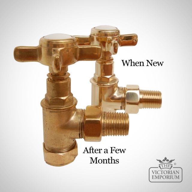 Radiator Valve Set Towel Rail Unlacquered Brass Westmin Ag Ub Cu 800 With Text1