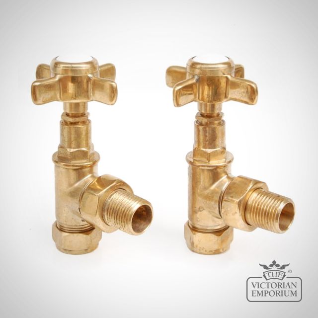 Radiator Valve Set Towel Rail Unlacquered Brass Westmin Ag Ub 800