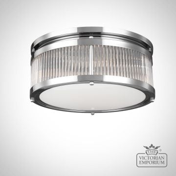 Pauls Bathroom Small Flush Mount Light In Polished Chrome With Glass Tube Shade