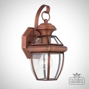 Newbury small wall light in Aged Copper