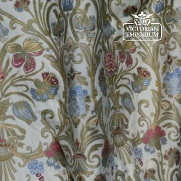 Windsor Fabric Floral Birds Design F0225 Ivory Sage 665