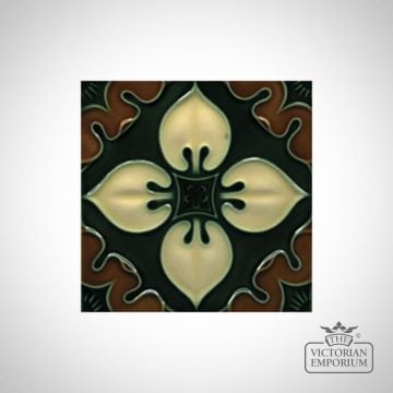 Victorian Benthall multi coloured decorative tiles 152x152mm - exterior use - laurel