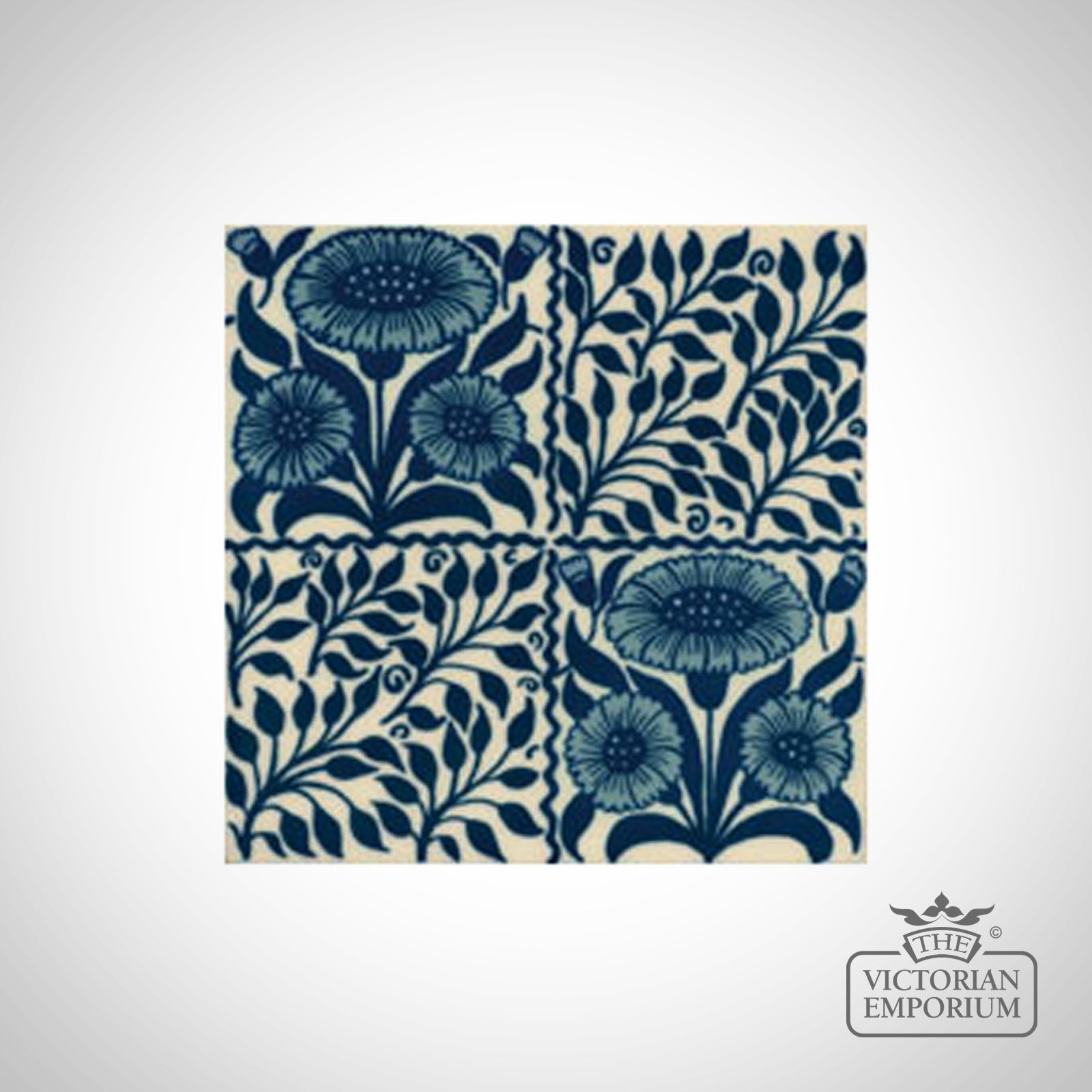 Victorian Oreton blue decorative tiles 152x152mm - exterior use