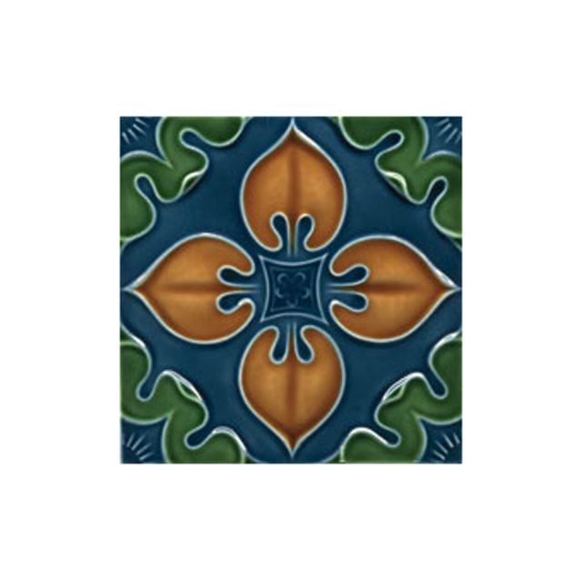 Victorian Benthall multi coloured decorative tiles 152x152mm - exterior use - deep blue