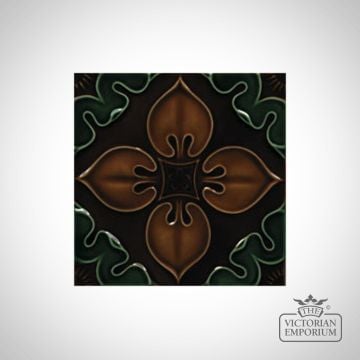 Victorian Benthall multi coloured decorative tiles 152x152mm - exterior use - laurel