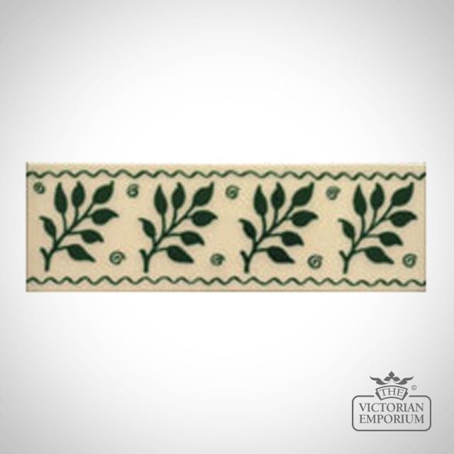 Victorian Fenton green decorative tiles 50 x152mm - exterior use