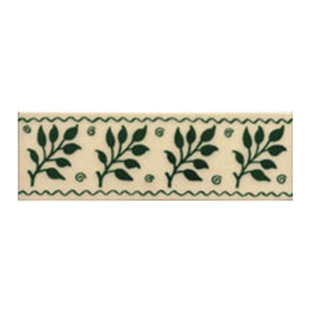 Victorian Fenton green decorative tiles 50 x152mm - exterior use