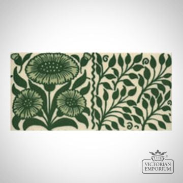 Victorian Oreton green decorative tiles 152x152mm - exterior use