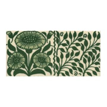 Victorian Oreton Border green decorative tiles 75x152mm - exterior use