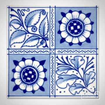 Victorian Oakleaf and Sunflower decorative tiles 152x152mm - exterior use