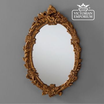 Gold framed Oval Decorative Mirror 64x46cm