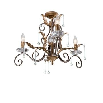 Amarrilli 5 light medium chandelier in or dark gold/bronze or silver