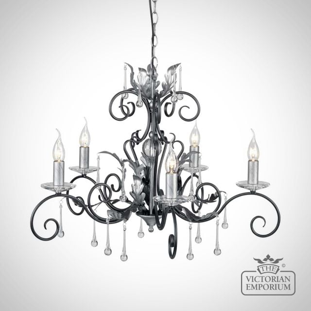 Amarilli 5 Light Medium Chandelier Aml5 Blk Silver