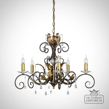 Amarrilli 10 light large chandelier in or dark gold/bronze or silver