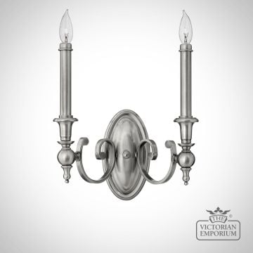 York Double Wall Sconce In Antique Nickel