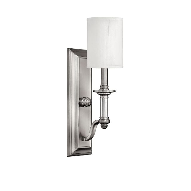 Sussex single wall sconce with white shade