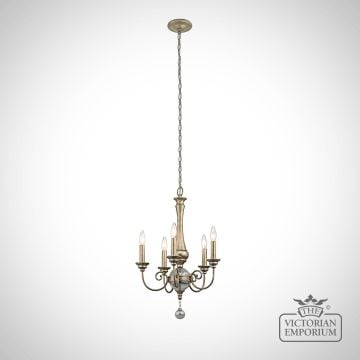 Rosalie 5 Light Chandelier With Sterling Gold Finish