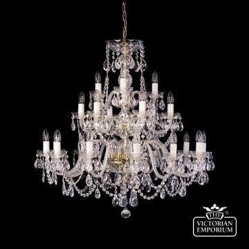 Stunning 21 Arm Crystal Chandelier With With Rope Twist Glass Arms