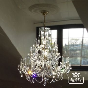3 Victorian Bohemian Crystal Ceiling Wall Chandelier Andrea 21