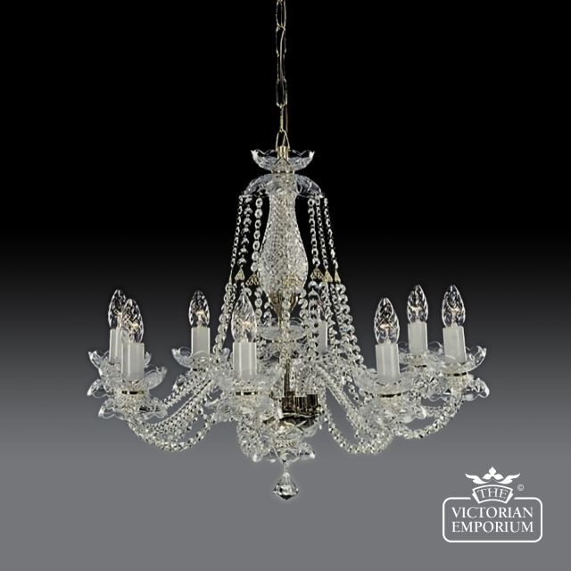 Elegant Georgina 8 Arm Crystal Chandelier With Twisted Glass Arms