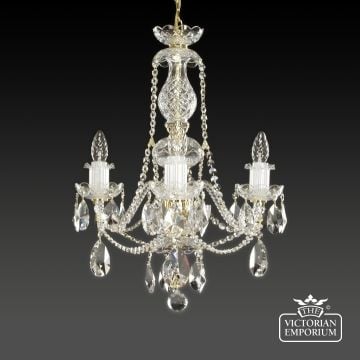 Katharine 3 Arm Crystal Chandelier With Rope Twist Glass Arm