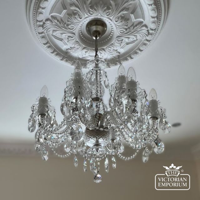 Tier 12 Arm Chandelier With Rope Twist Glass Arms Insitu  Katherine 84