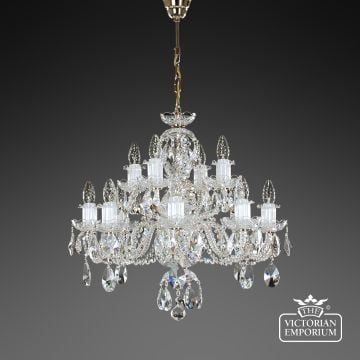 Katherine-84 2 Tier 12 Arm Chandelier With Rope Twist Glass Arms And Bobeches