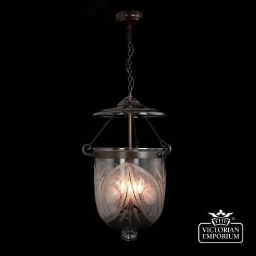 Fern Lantern - Victorian Style Pendant Light - Large in Antique Bronze