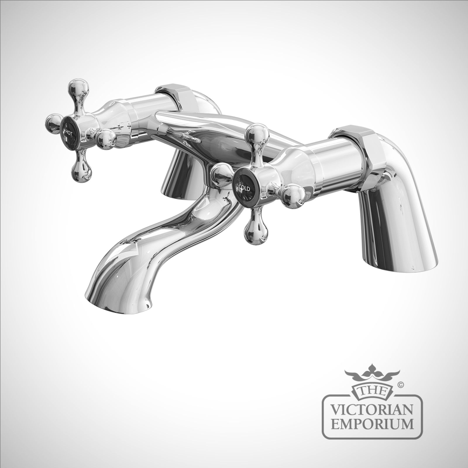 Albert Classic Victorian Bath Filler with Black Ceramic Indices