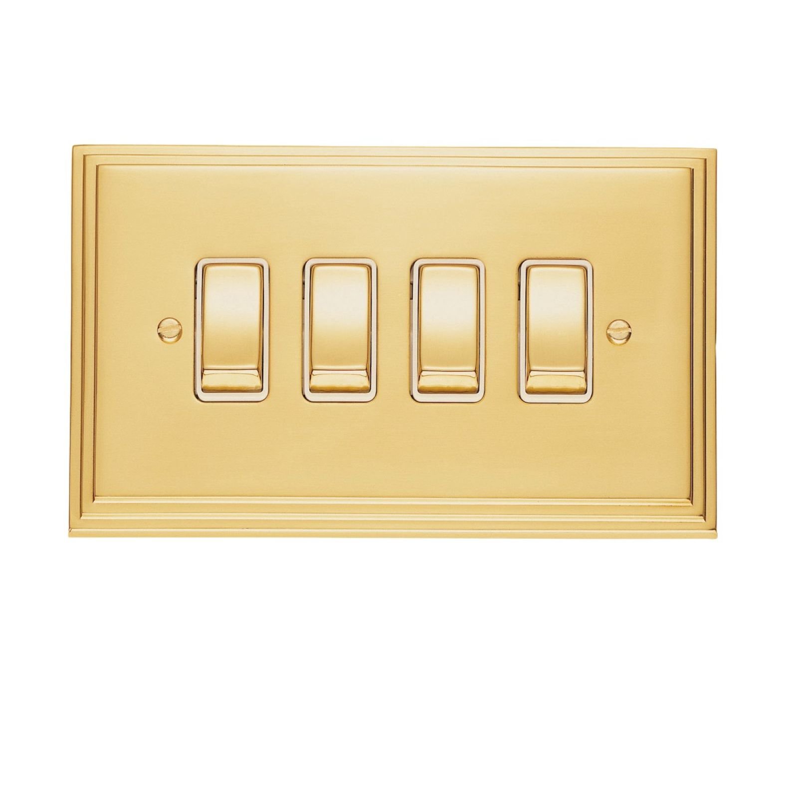 Stepped 4 Gang 10amp 2way Switch Brass Or Chrome Or Satin Chrome