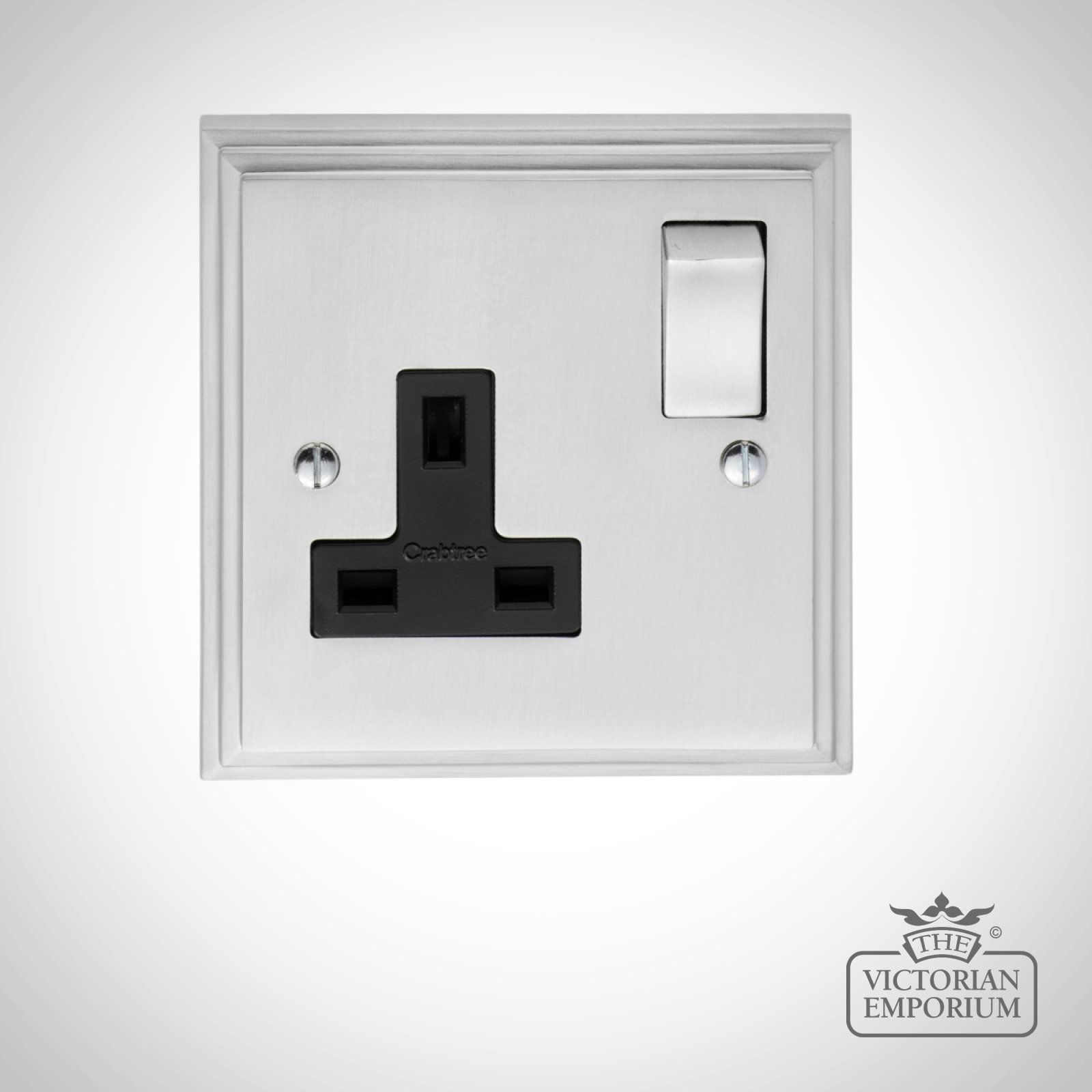 Stepped 1 Gang 13Amp DP Switched Socket - chrome or satin chrome