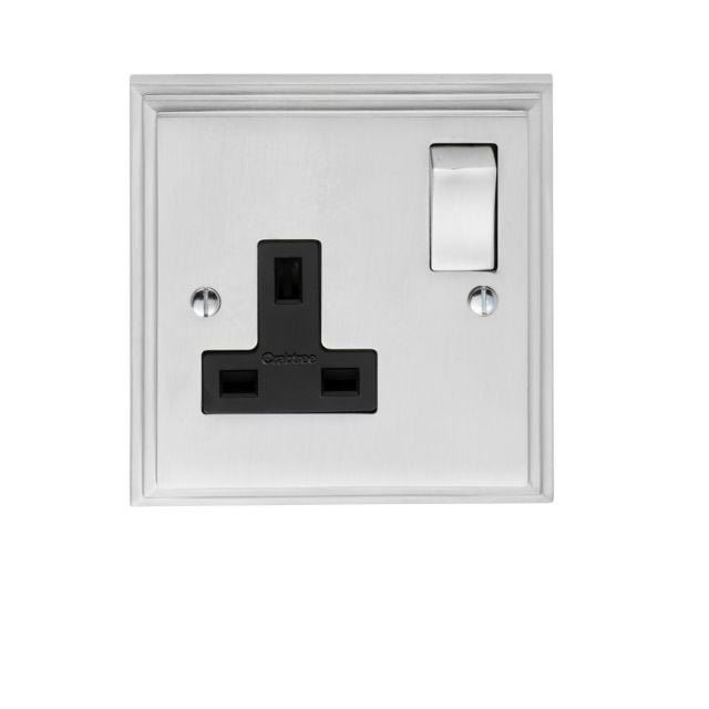 Stepped 1 Gang 13Amp DP Switched Socket - chrome or satin chrome