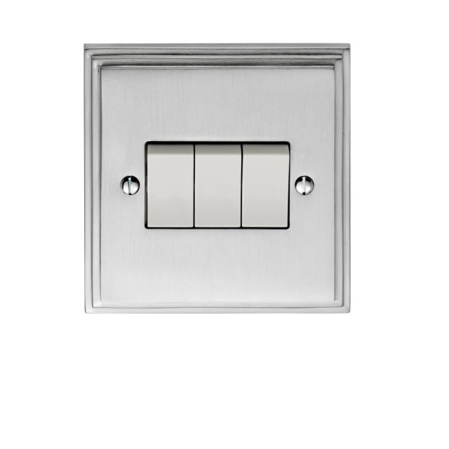 Stepped 3 Gang 10Amp 2Way Switch - brass or chrome or satin chrome