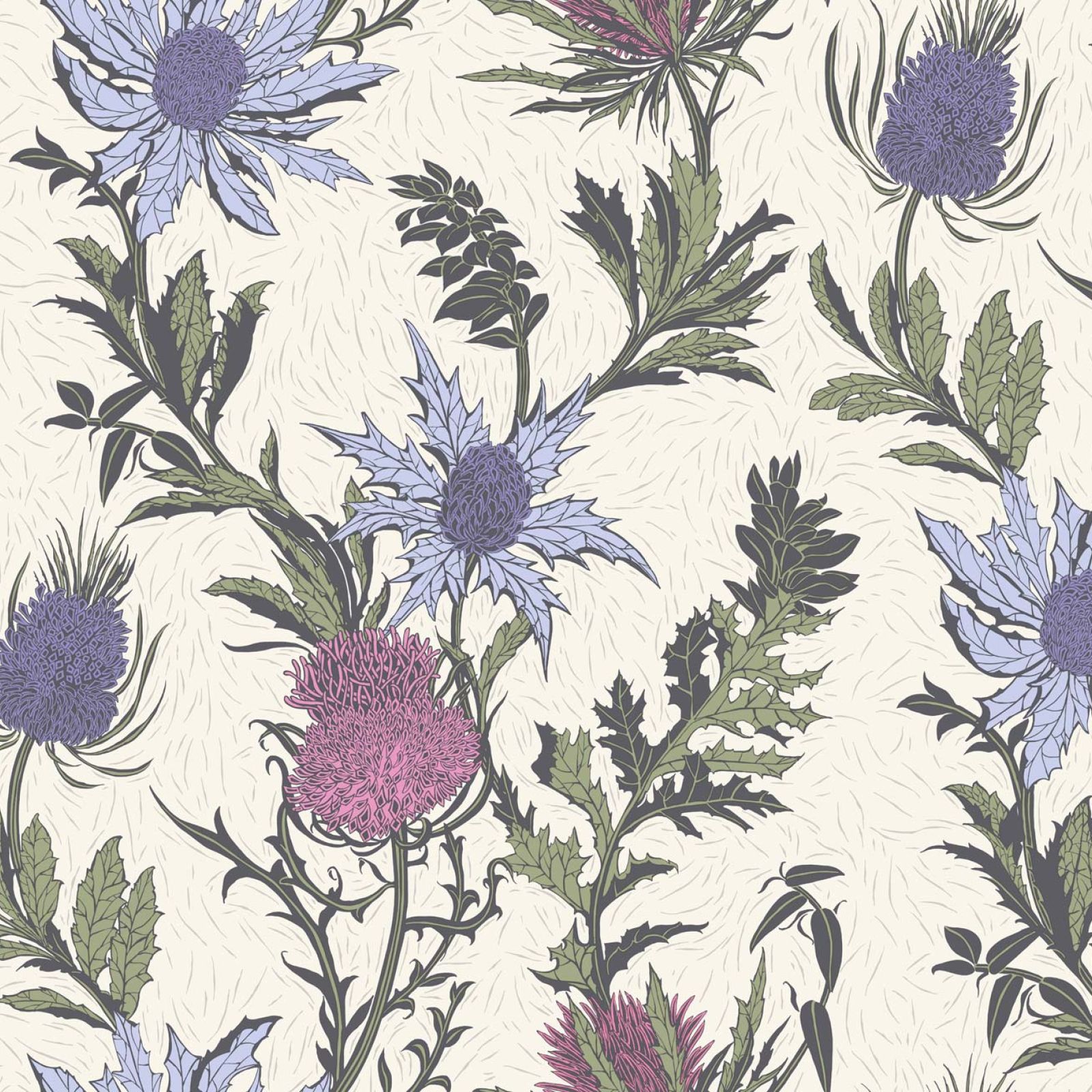 Thistle wallpaper in a choice of 3 colourways