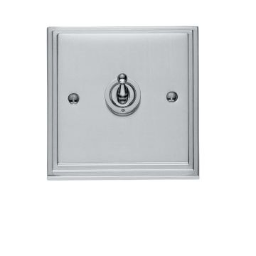 Stepped 1 gang 10 amp 2 way toggle light switch - chrome or satin chrome