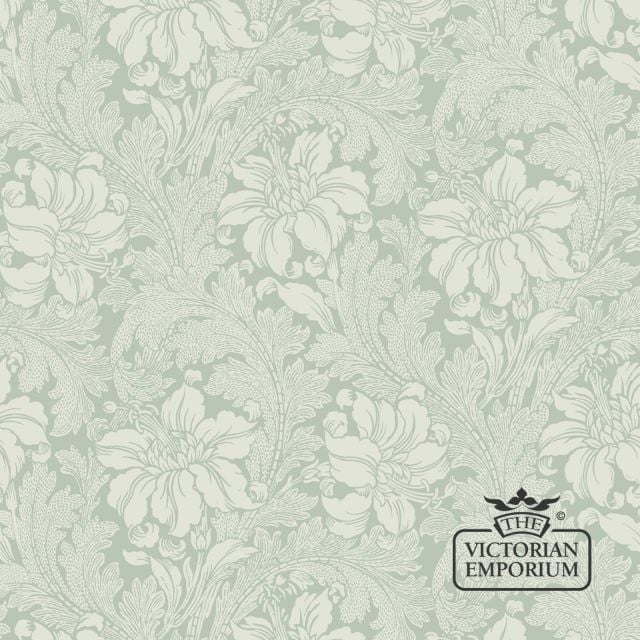Acanthus Wallpaper - a Victorian botanical wallpaper with flower and leaf design - Luxury quality, in six colours.
