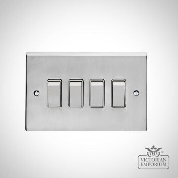 Stepped 1 Gang 10 Amp 2 Way Toggle Light Switch - chrome or satin chrome