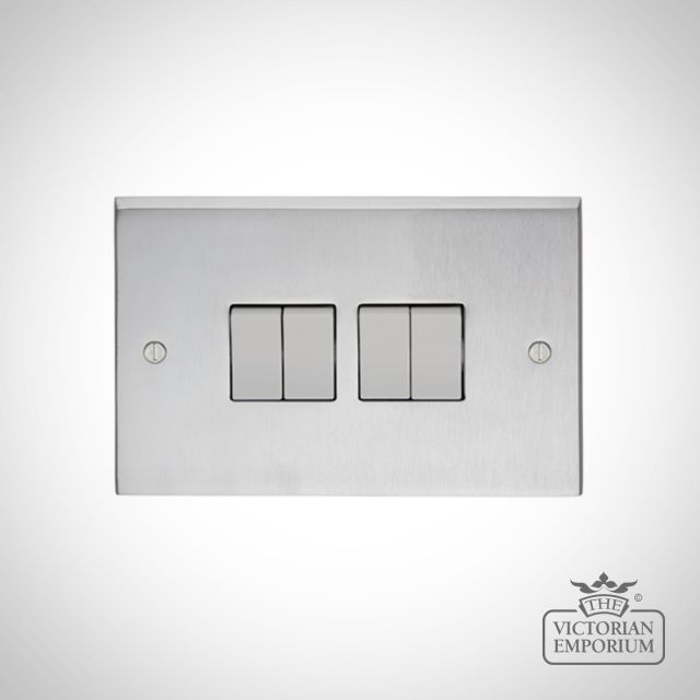 4 Gang 10Amp 2Way Switch - brass, chrome or satin chrome