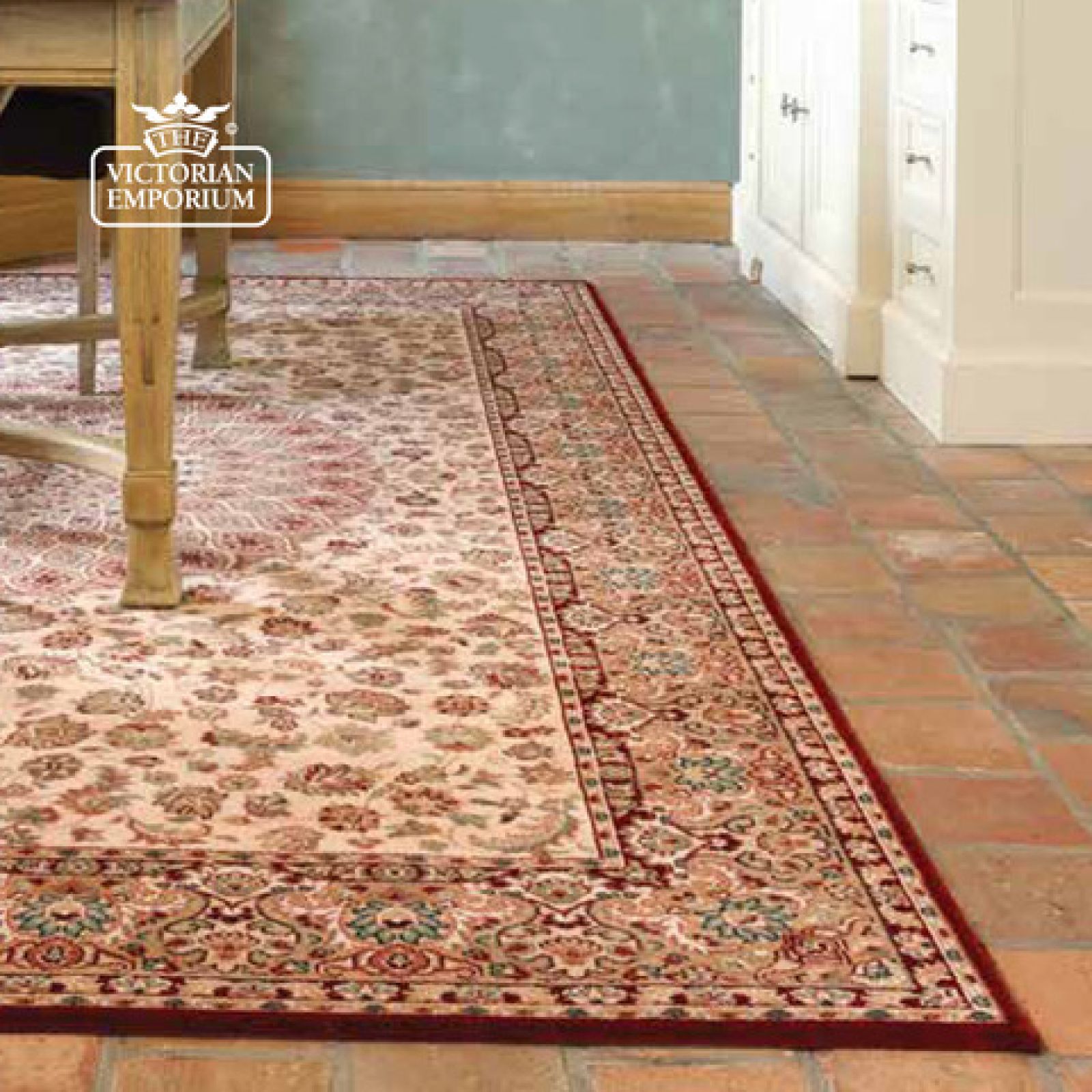 Victorian Rug style RO1639 Red Rugs The Victorian Emporium