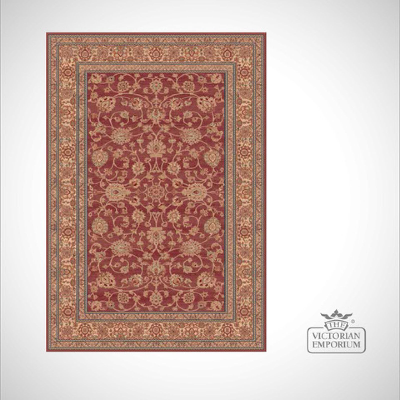 Victorian Rug style RO1637 Red Rugs The Victorian Emporium