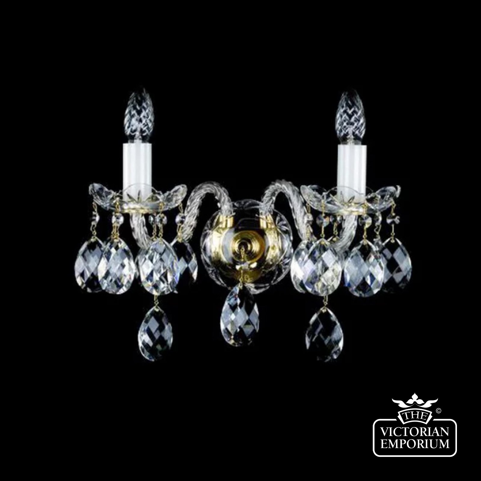 Tibera Double Wall Sconce With Oval-shaped Crystals