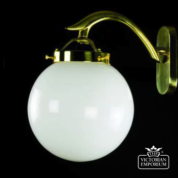 Globe Gold Wall Sconce Light - Round Opaque Glass Globe