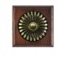 Buttonswitch Mahogany Base Fluteted Unlacquered Brass