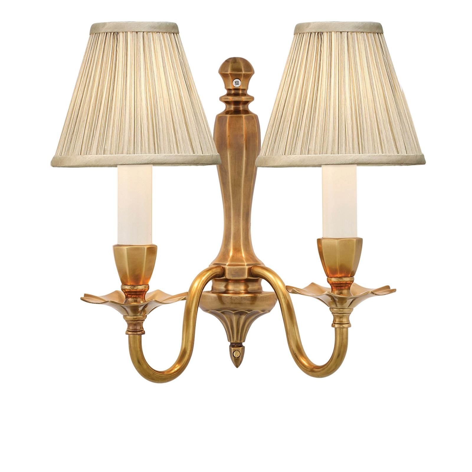 Asquith twin wall light with or without beige shades