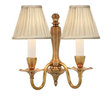 Asquith Twin Wall Light With Or Without Beige Shades Wall Lamp Classic Victorian63793