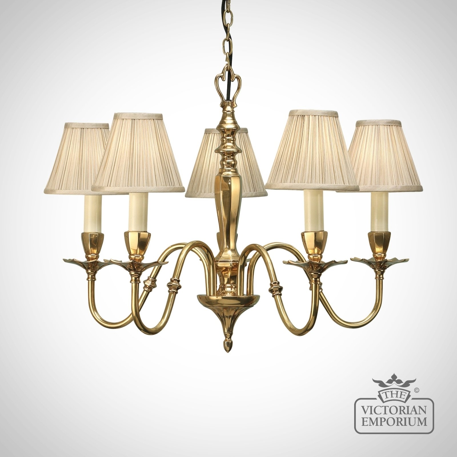 Asquith Five Light Pendant With Or Without Beige Shades