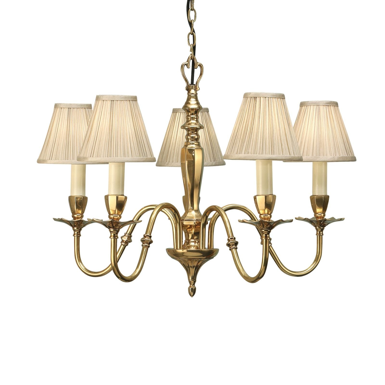 Asquith five light pendant with or without beige shades
