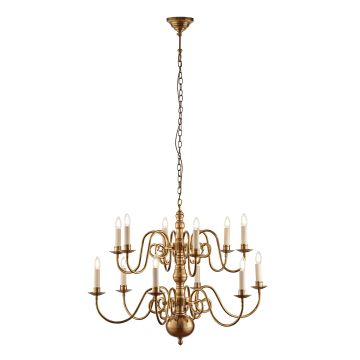 Chamberlain 12 light ceiling chandelier with or without shades